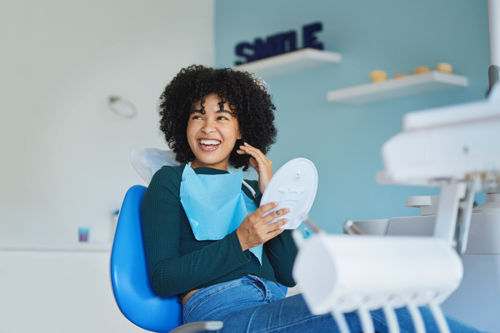 female dental patient with a healthy smile